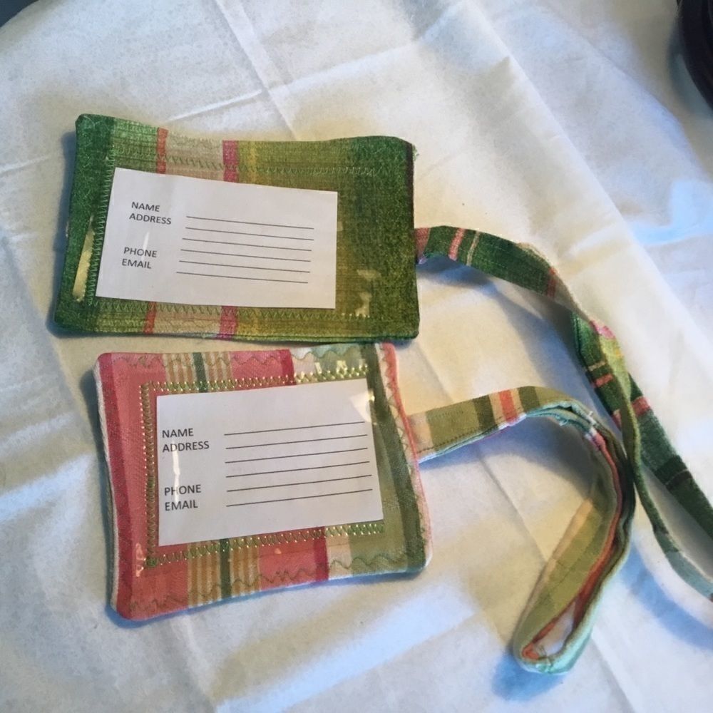 NWOT. Handmade Set of 2 Luggage/Backpack Tags